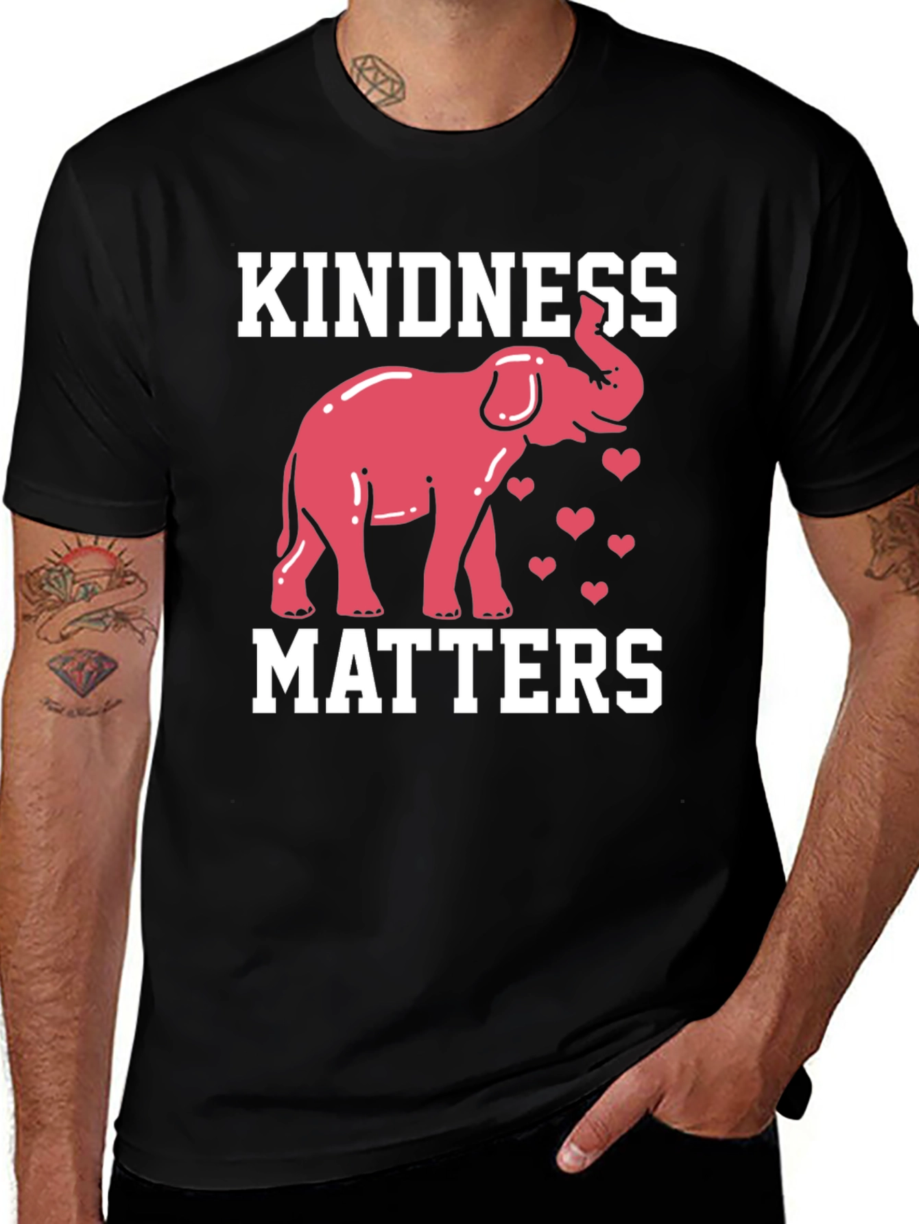 Kindness Matters Elephant Graphic T-Shirt