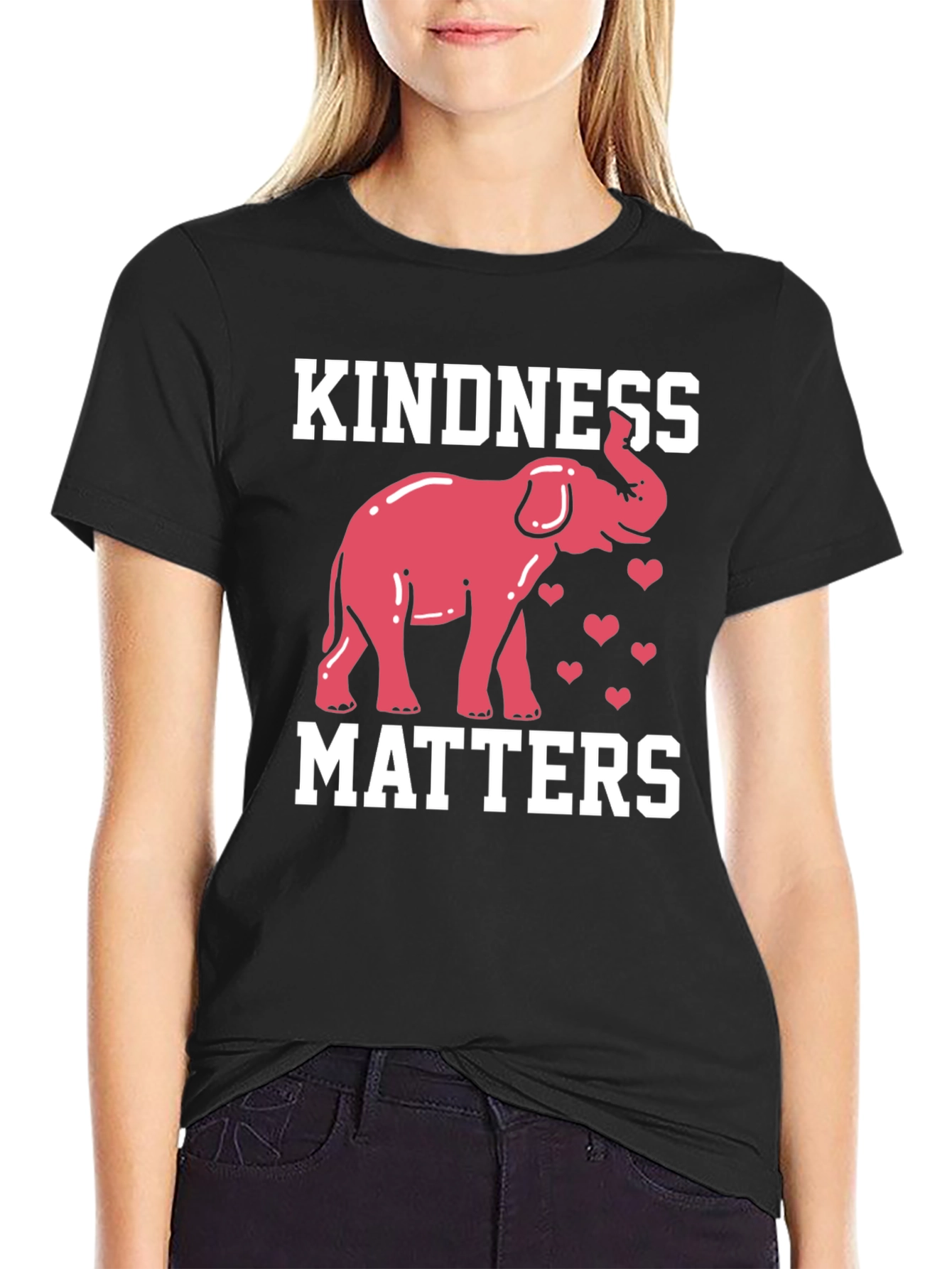 Kindness Matters Elephant Graphic T-Shirt