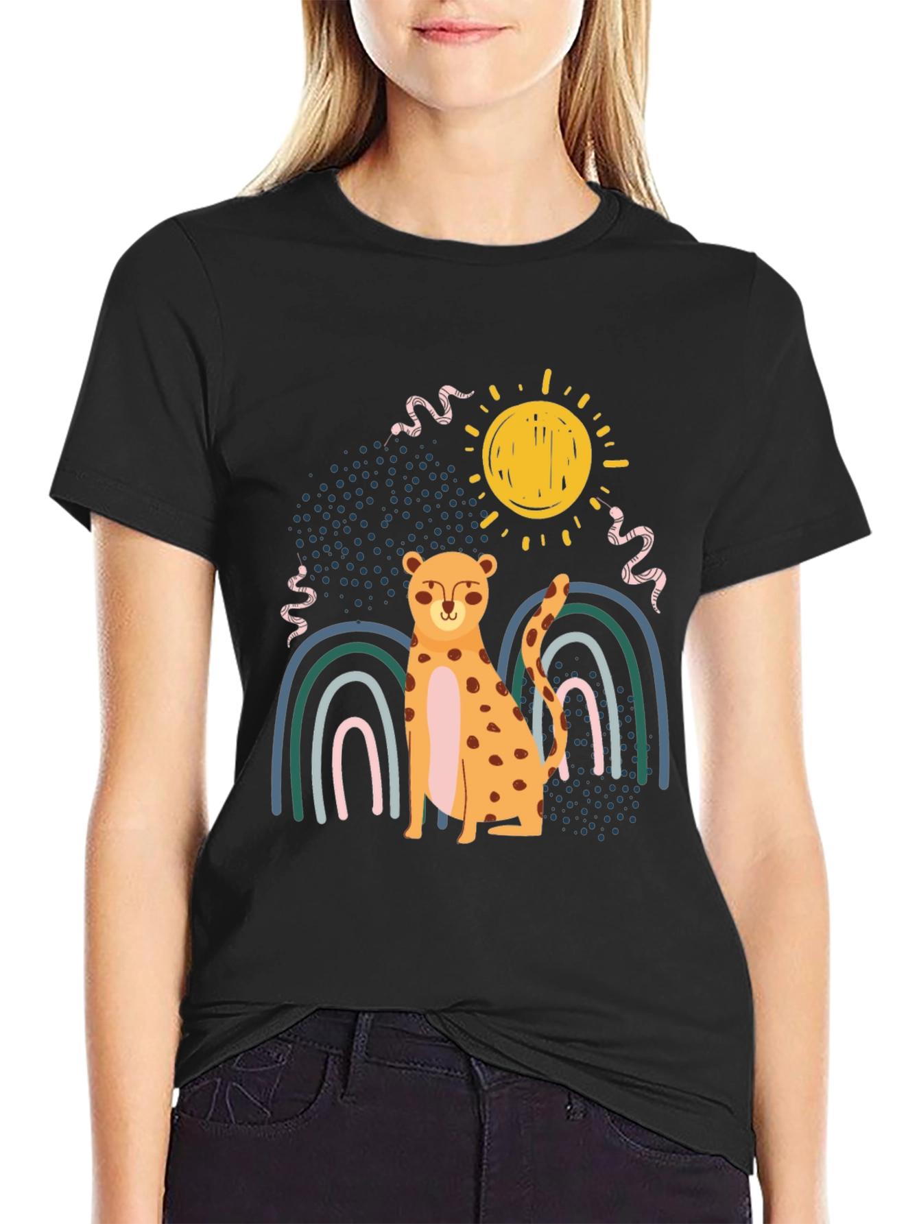 Cheetah Rainbow Graphic Tee