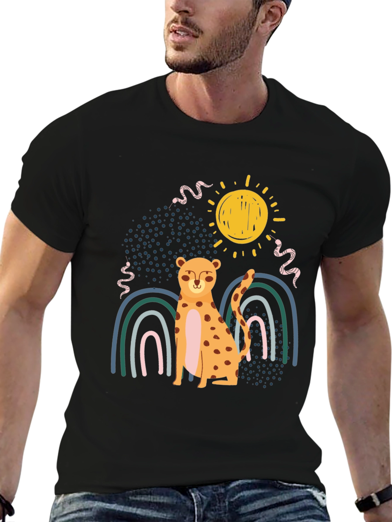 Cheetah Rainbow Graphic Tee