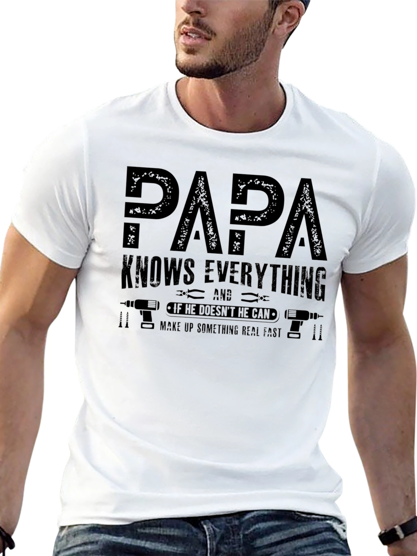 Papa Knows Everything T-Shirt - Funny Fathers Day Gift
