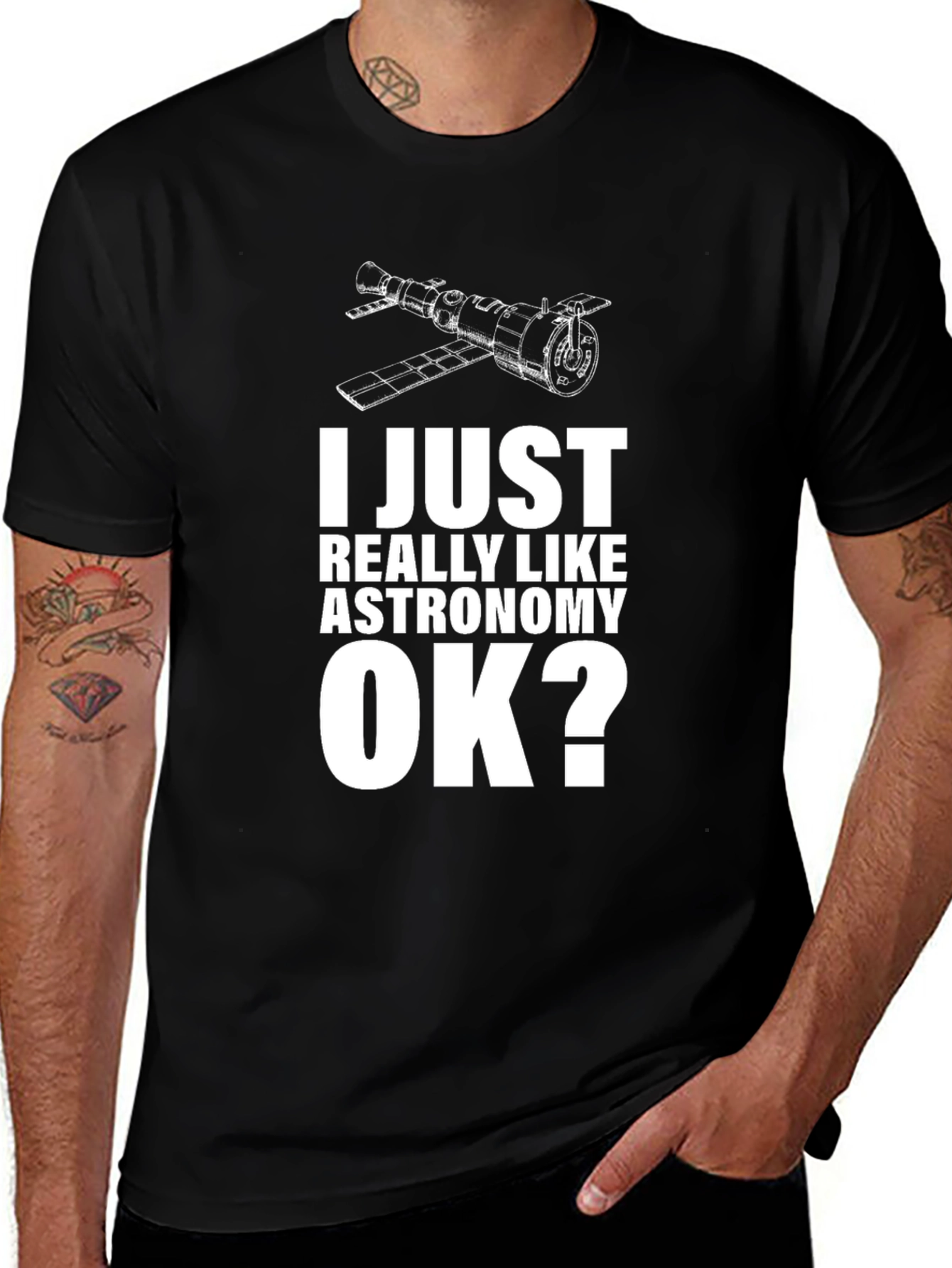 Astronomy Lovers Black Cotton T-Shirt