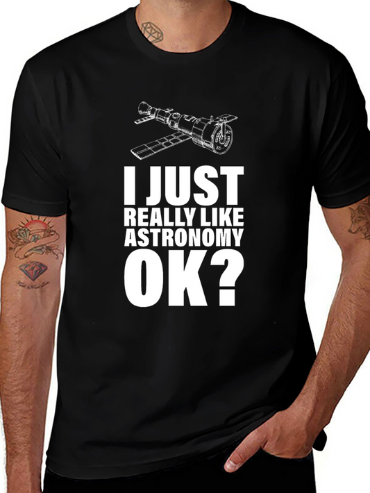 Astronomy Lovers Black Cotton T-Shirt