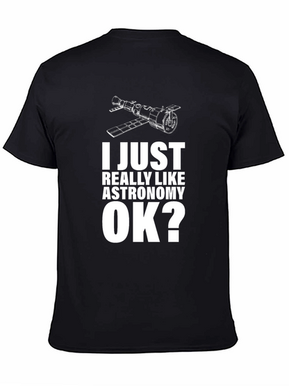 Astronomy Lovers Black Cotton T-Shirt