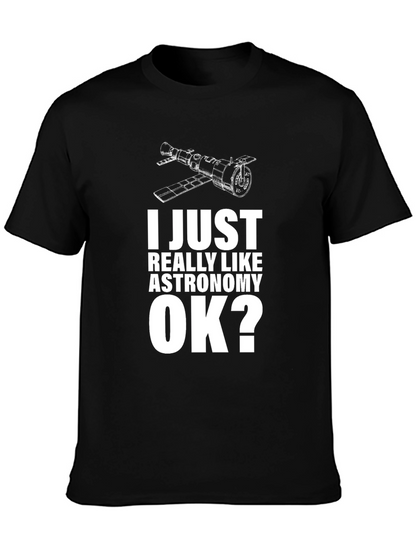 Astronomy Lovers Black Cotton T-Shirt