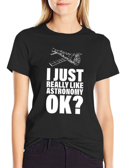 Astronomy Lovers Black Cotton T-Shirt