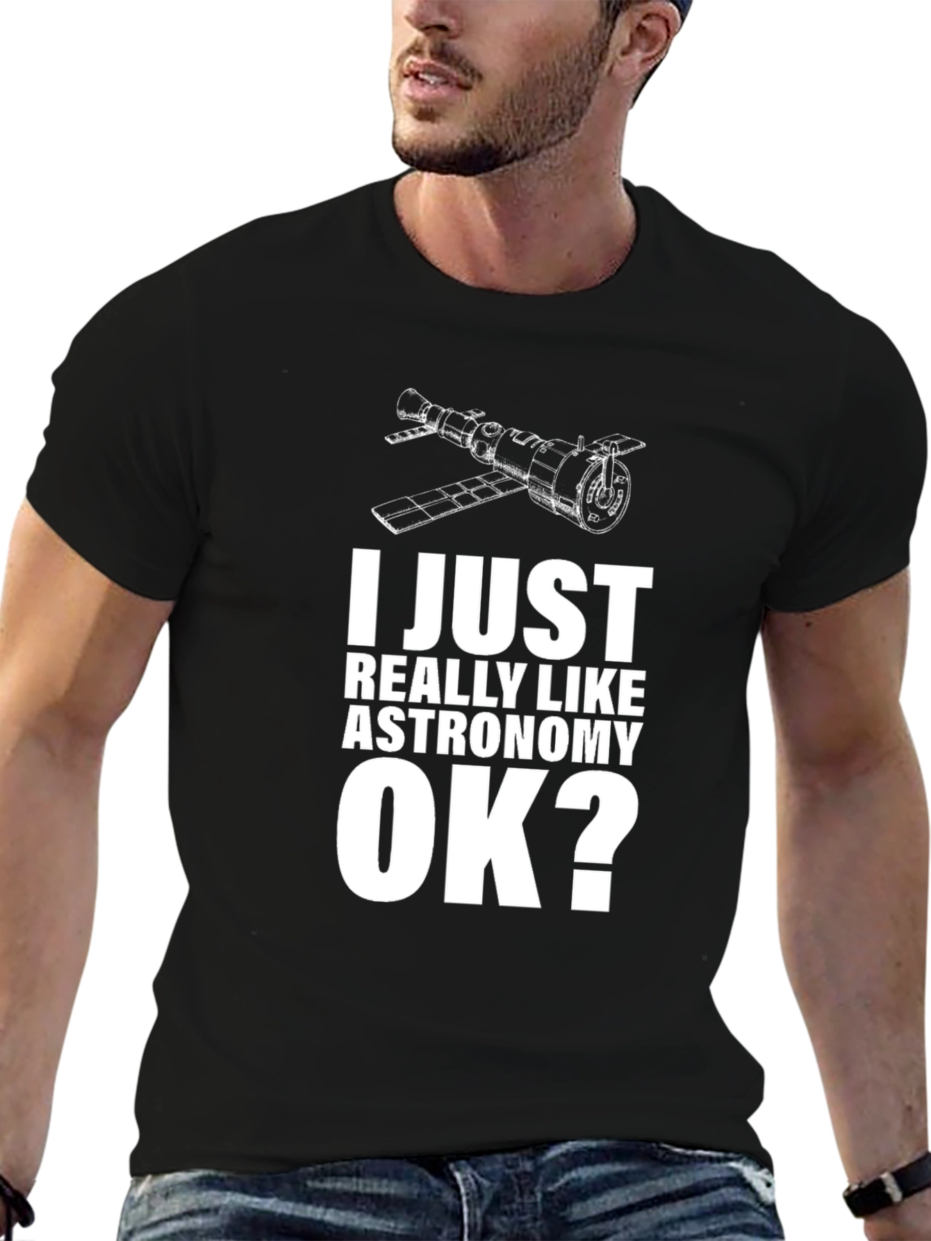 Astronomy Lovers Black Cotton T-Shirt