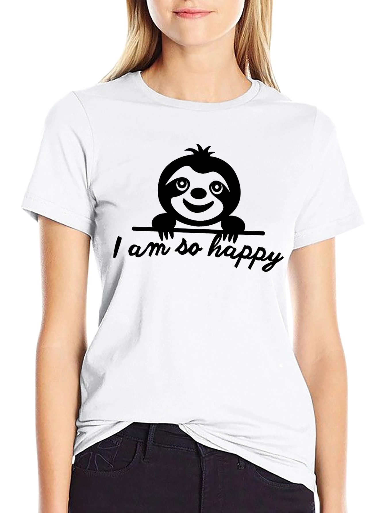 Happy Sloth Graphic Tee - Unisex Cotton T-Shirt