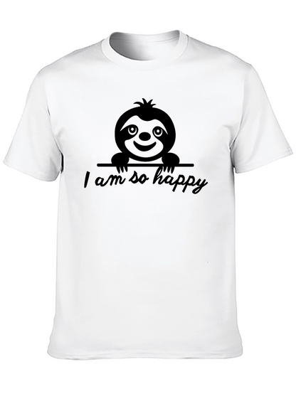 Happy Sloth Graphic Tee - Unisex Cotton T-Shirt