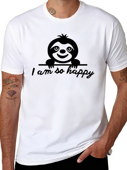 Happy Sloth Graphic Tee - Unisex Cotton T-Shirt