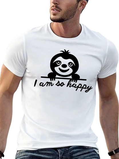 Happy Sloth Graphic Tee - Unisex Cotton T-Shirt
