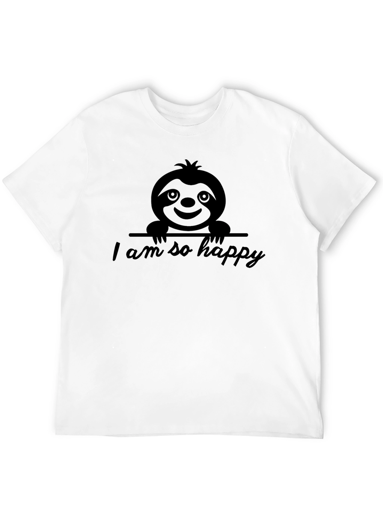 Happy Sloth Graphic Tee - Unisex Cotton T-Shirt