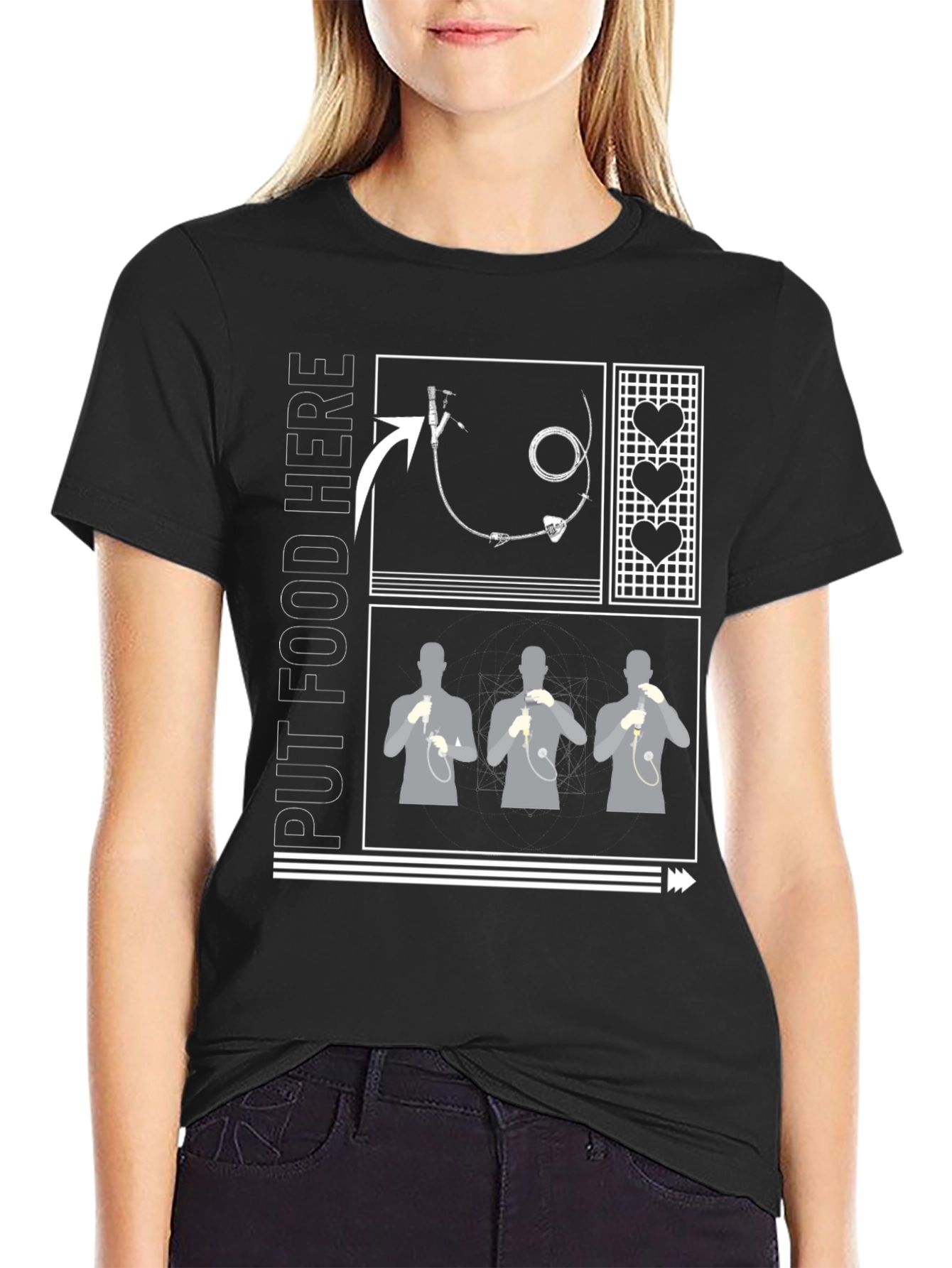 Put Food Here Funny Tube Feeding T-Shirt