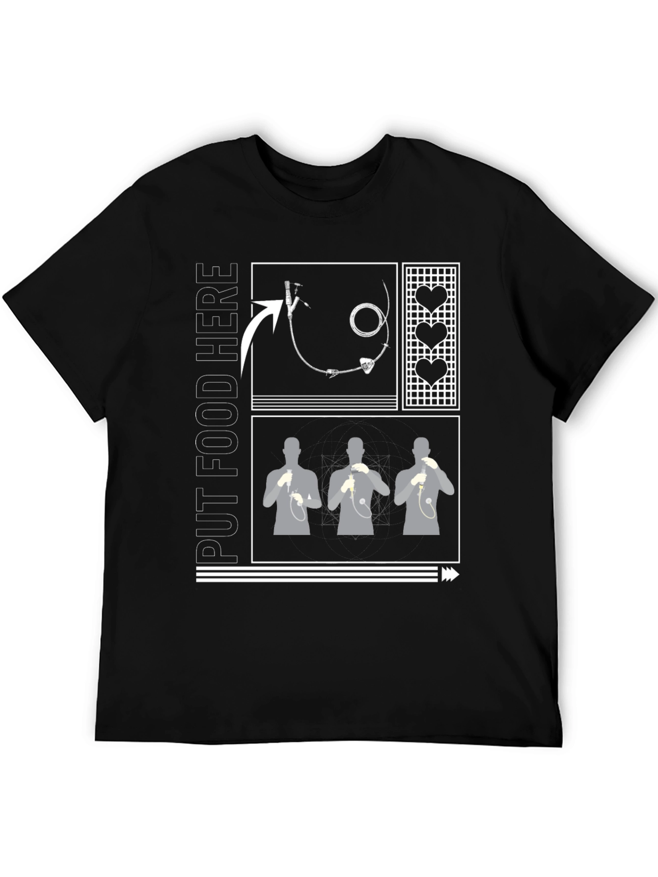 Put Food Here Funny Tube Feeding T-Shirt