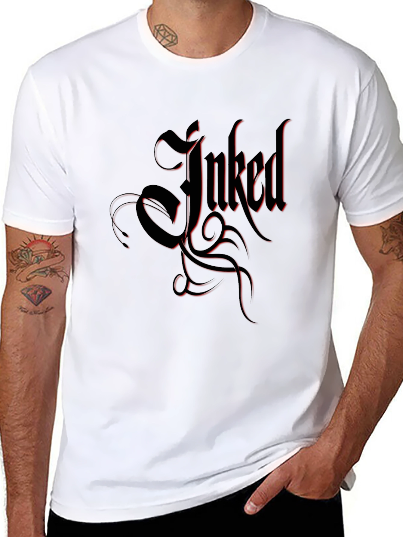 Inked Black T-Shirt Tattoo Design