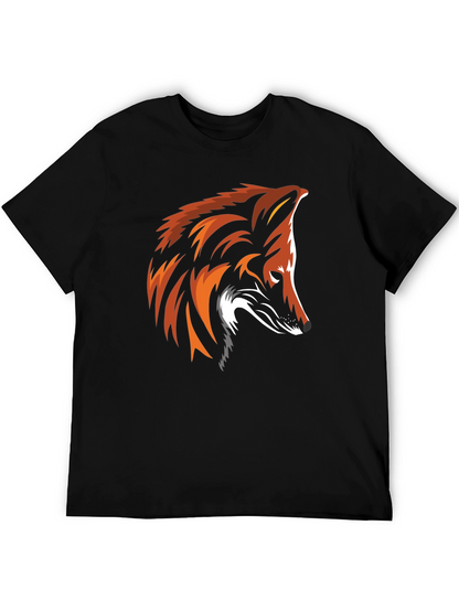 Cool Fox Graphic Print Black T-Shirt