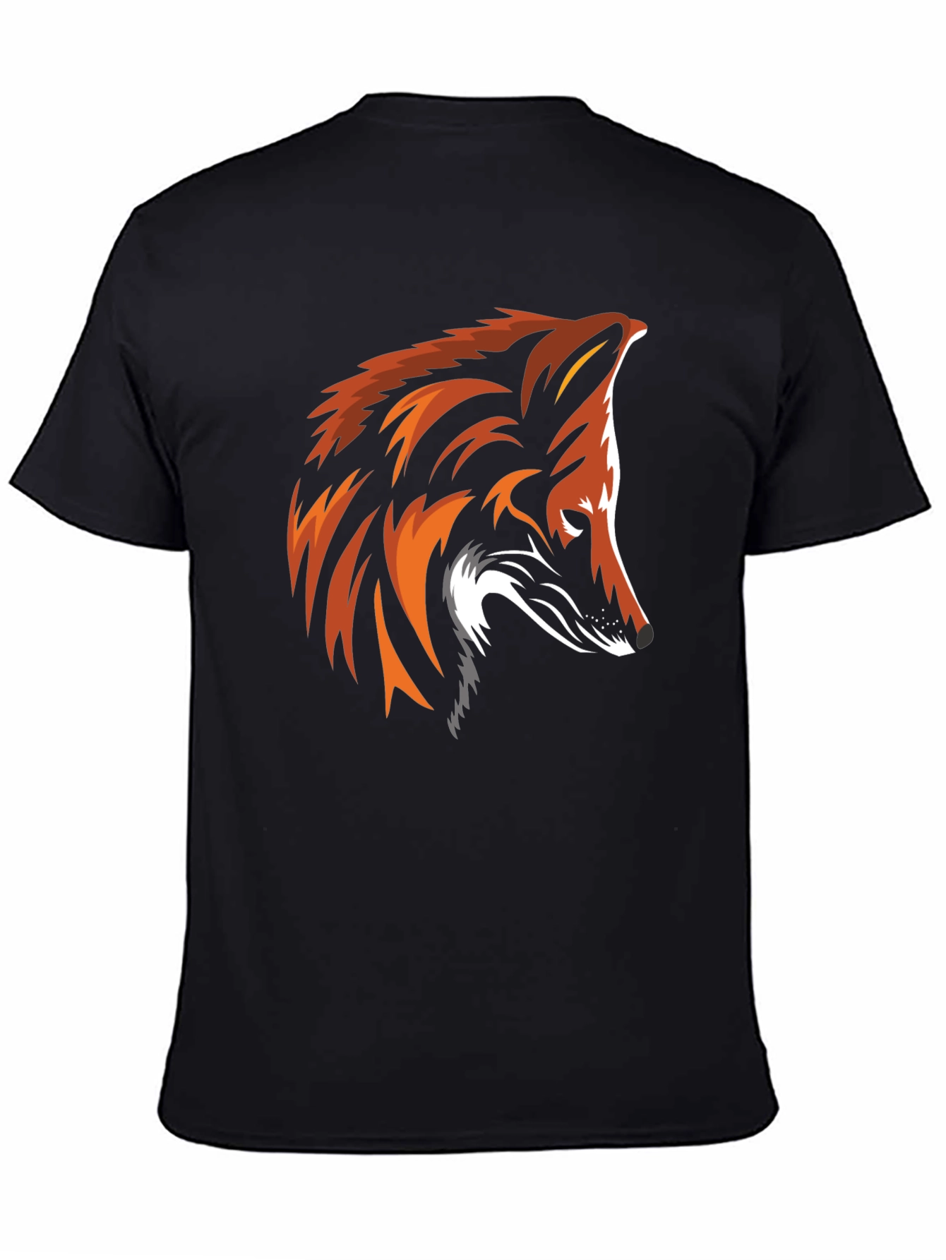 Cool Fox Graphic Print Black T-Shirt