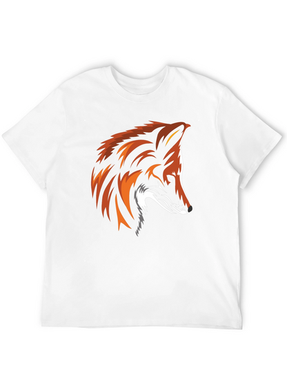 Cool Fox Graphic Print Black T-Shirt