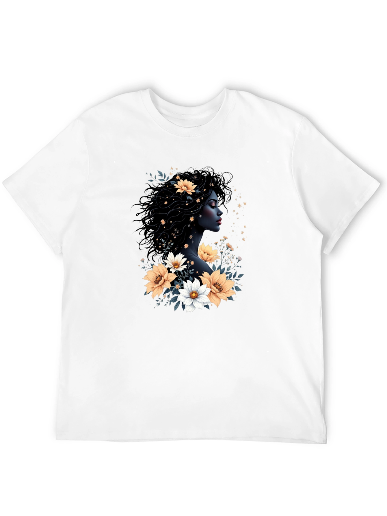 Floral Goddess Black T-Shirt
