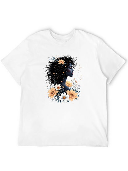 Floral Goddess Black T-Shirt
