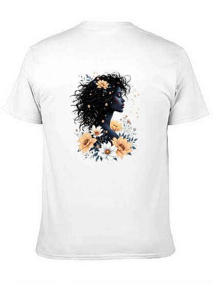 Floral Goddess Black T-Shirt