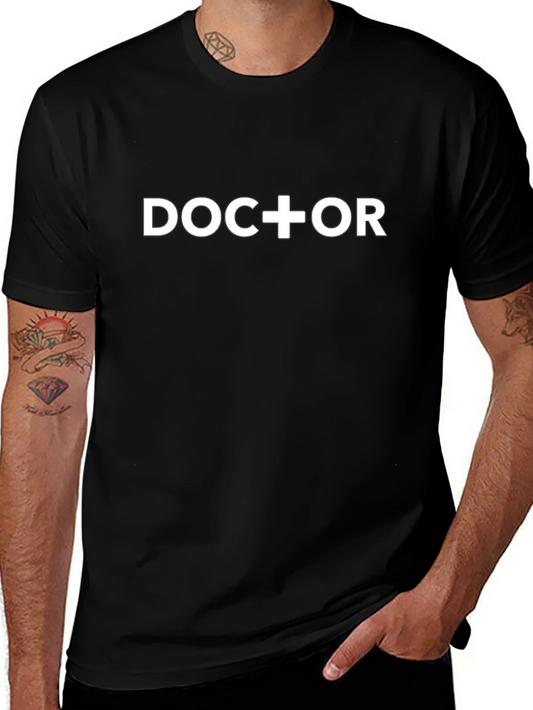 Doctor Graphic Print Black T-Shirt