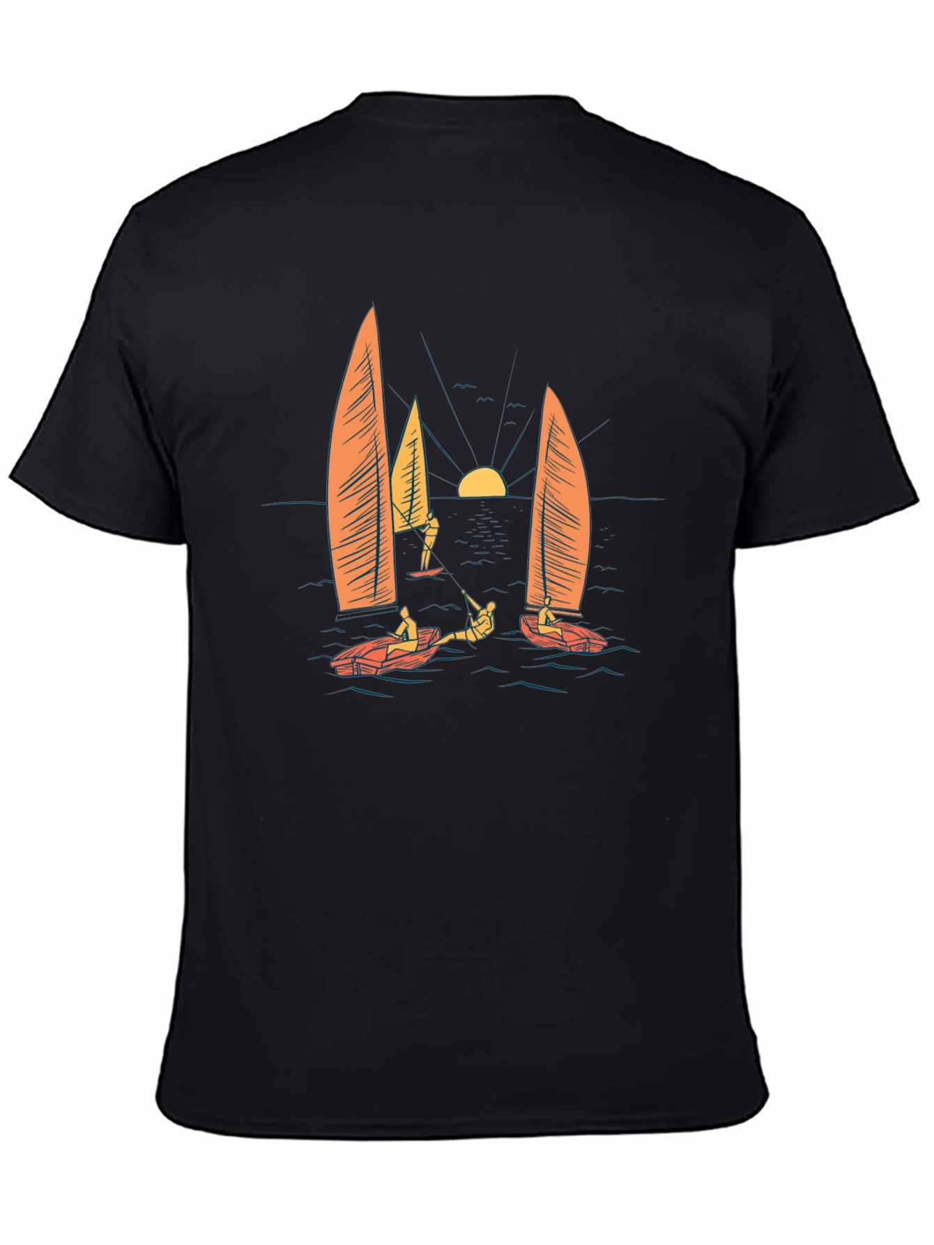 Sailing Graphic Black T-Shirt