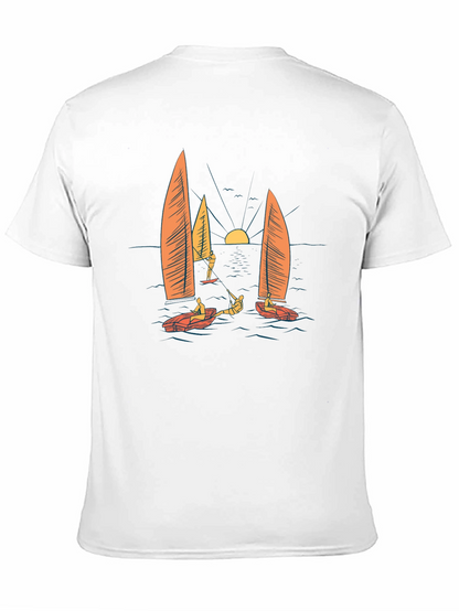 Sailing Graphic Black T-Shirt