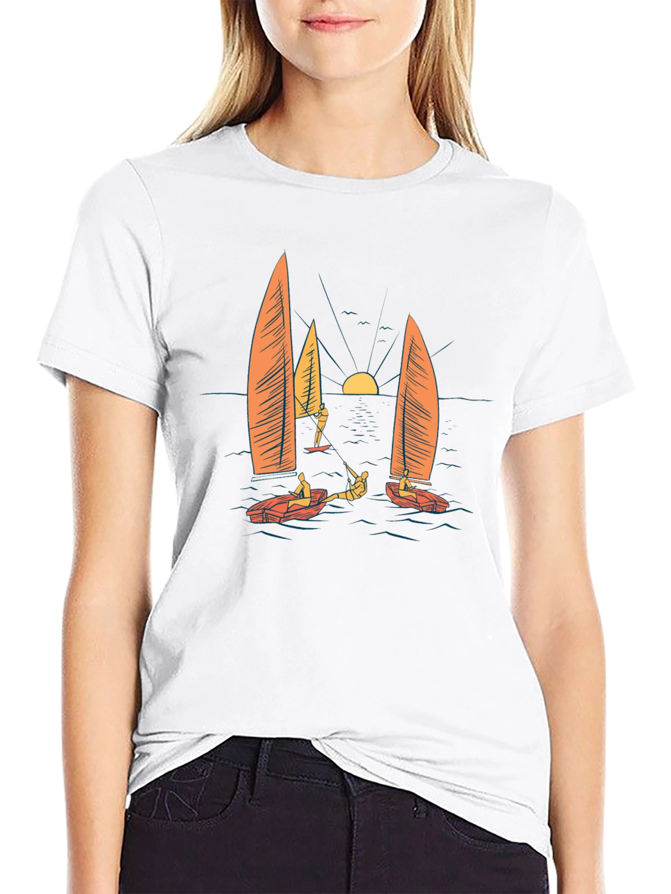 Sailing Graphic Black T-Shirt