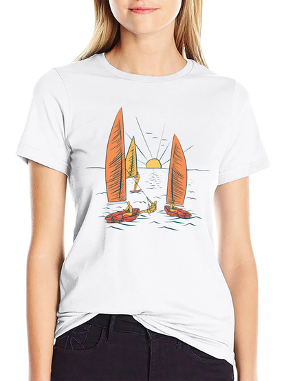 Sailing Graphic Black T-Shirt