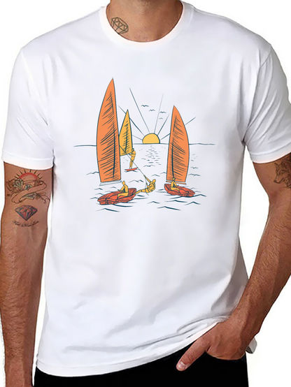 Sailing Graphic Black T-Shirt