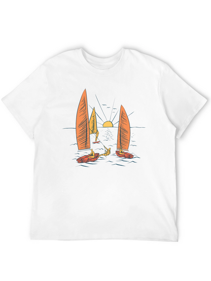 Sailing Graphic Black T-Shirt