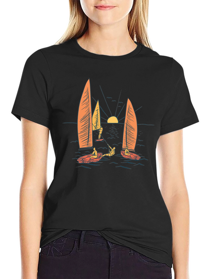 Sailing Graphic Black T-Shirt