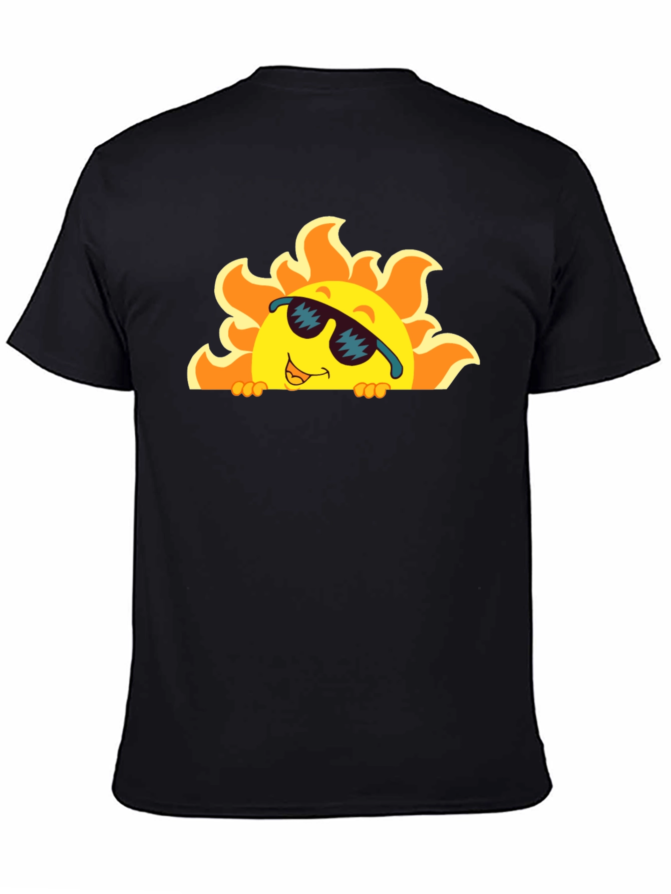 Cool Sun Graphic Tee - Black Cotton T-Shirt