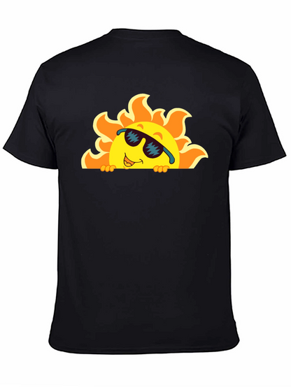 Cool Sun Graphic Tee - Black Cotton T-Shirt