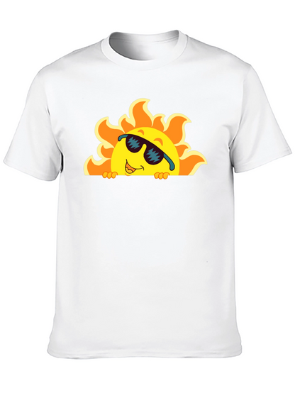 Cool Sun Graphic Tee - Black Cotton T-Shirt
