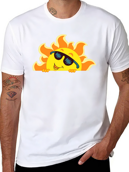 Cool Sun Graphic Tee - Black Cotton T-Shirt