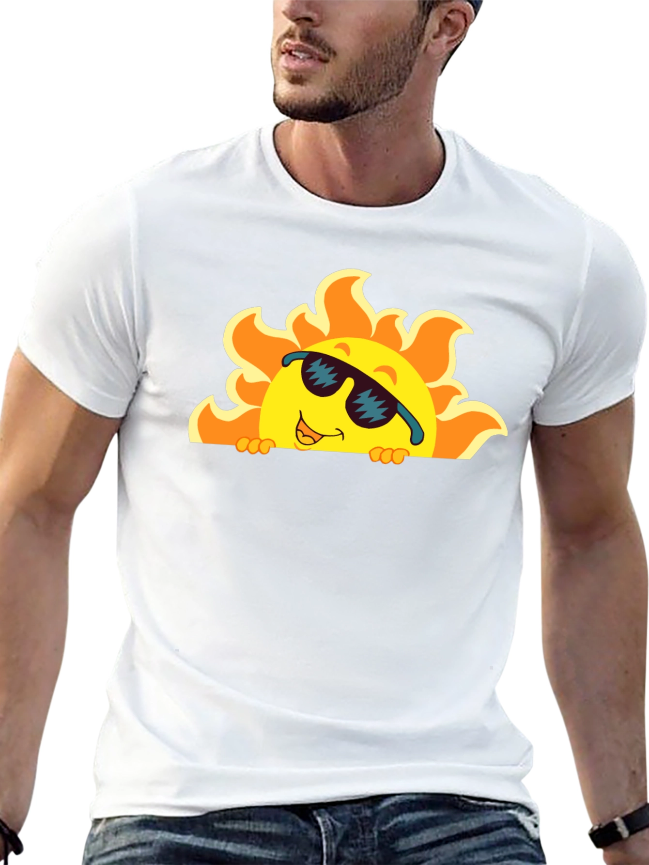 Cool Sun Graphic Tee - Black Cotton T-Shirt