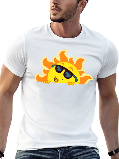 Cool Sun Graphic Tee - Black Cotton T-Shirt