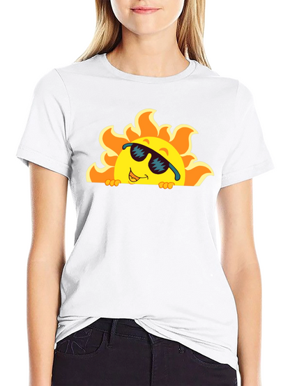 Cool Sun Graphic Tee - Black Cotton T-Shirt