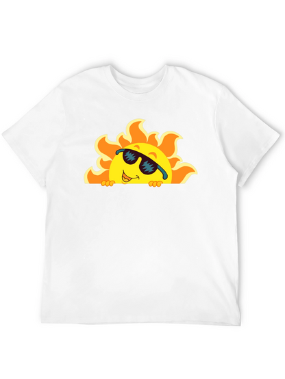 Cool Sun Graphic Tee - Black Cotton T-Shirt
