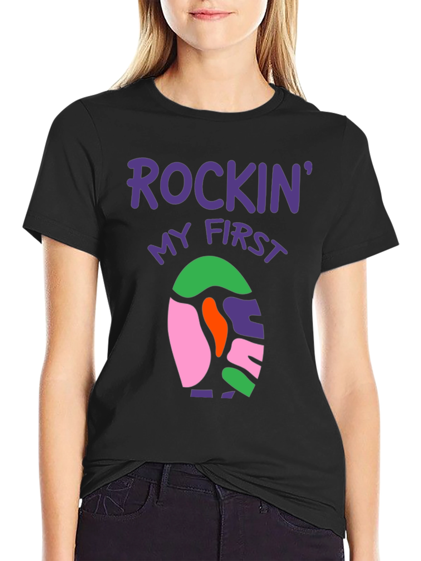Rockin My First Easter Black T-Shirt