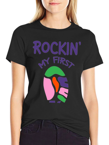 Rockin My First Easter Black T-Shirt