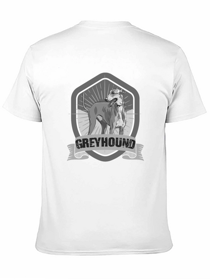 Greyhound Dog Graphic Print Black T-Shirt