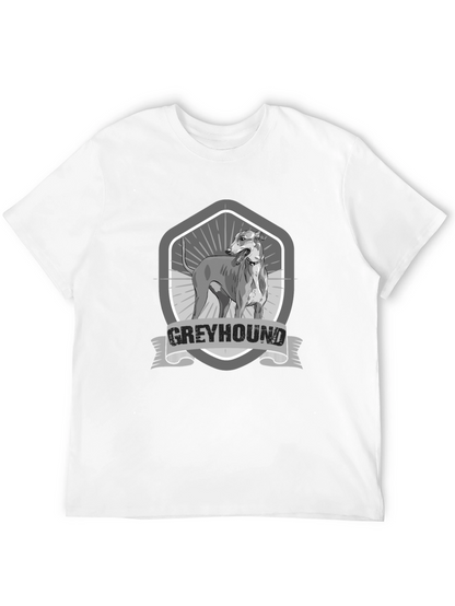 Greyhound Dog Graphic Print Black T-Shirt