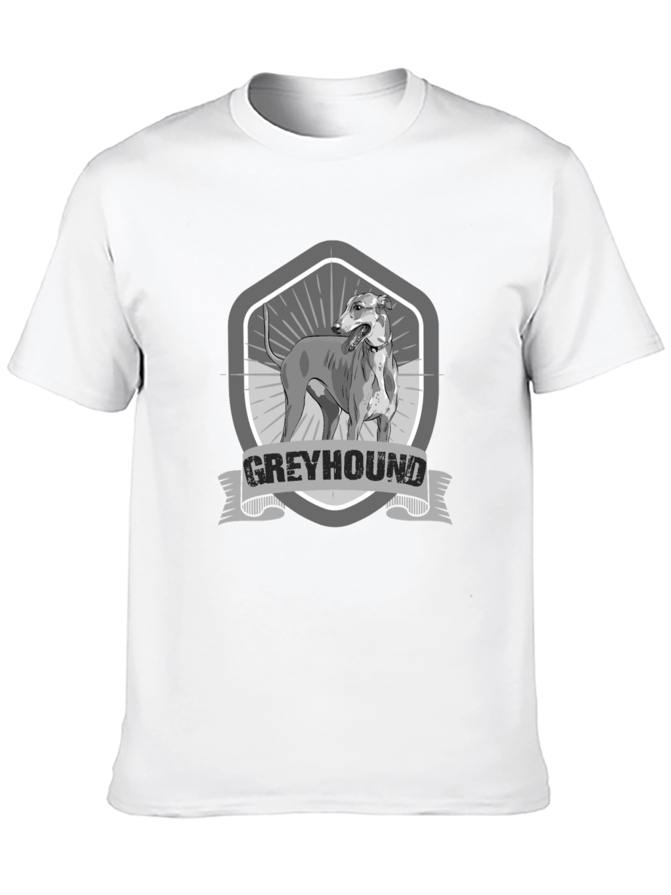 Greyhound Dog Graphic Print Black T-Shirt