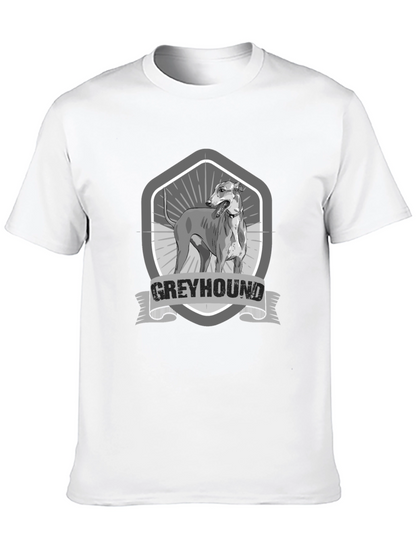 Greyhound Dog Graphic Print Black T-Shirt