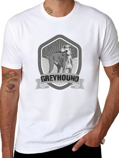 Greyhound Dog Graphic Print Black T-Shirt
