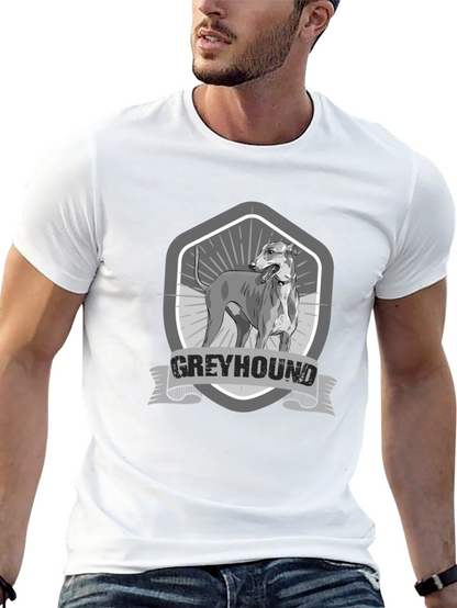 Greyhound Dog Graphic Print Black T-Shirt