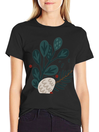 Festive Botanical Graphic T-Shirt